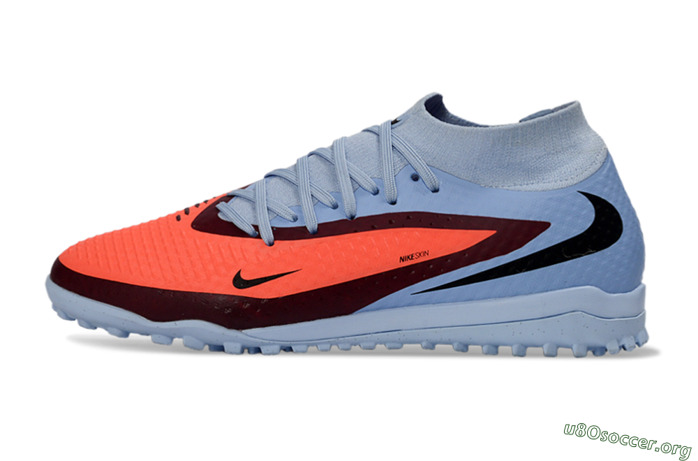 Nike Phantom 6 Elite High TF Football Shoes - Blue/Coral Burst/Sleek Navy 3