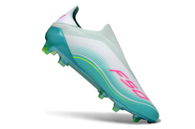 Adidas F50 Elite Laceless FG Football Boots - Aqua/Neon Green/Pink