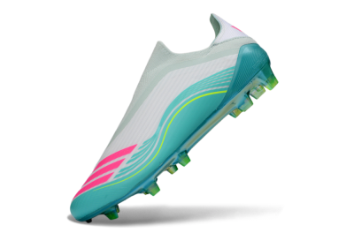 Adidas F50 Elite Laceless FG Football Boots - Aqua/Neon Green/Pink