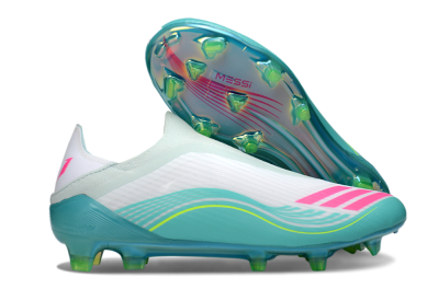 Adidas F50 Elite Laceless FG Football Boots - Aqua/Neon Green/Pink