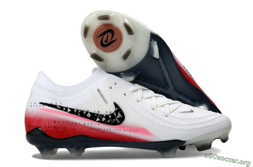 Nike Phantom GX 2 Elite FG Football Boots - White/Crimson Red/Steel Grey 2