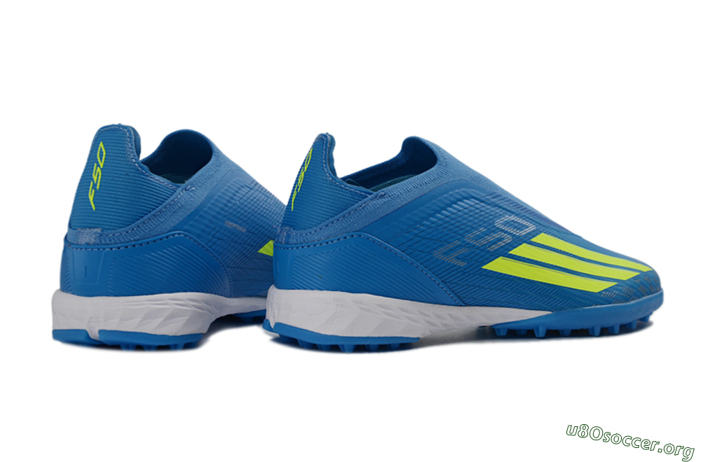 Adidas F50 Elite Laceless TF Football Shoes - Blue/Electric Blue/Lime Green 7