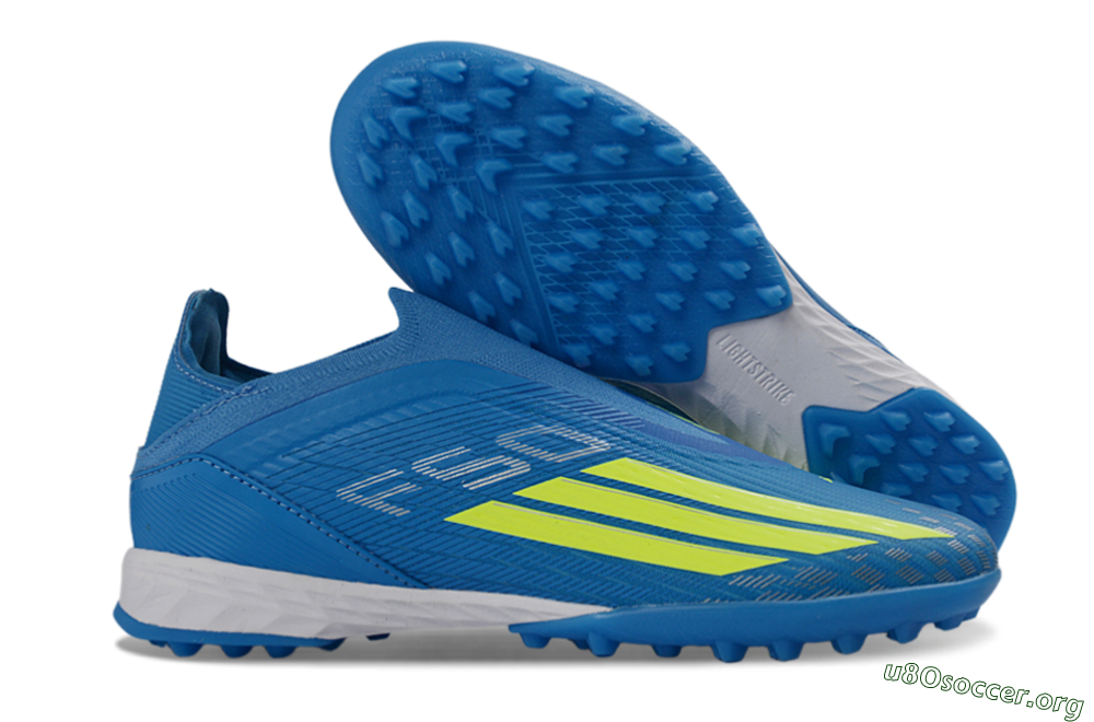 Adidas F50 Elite Laceless TF Football Shoes - Blue/Electric Blue/Lime Green 2