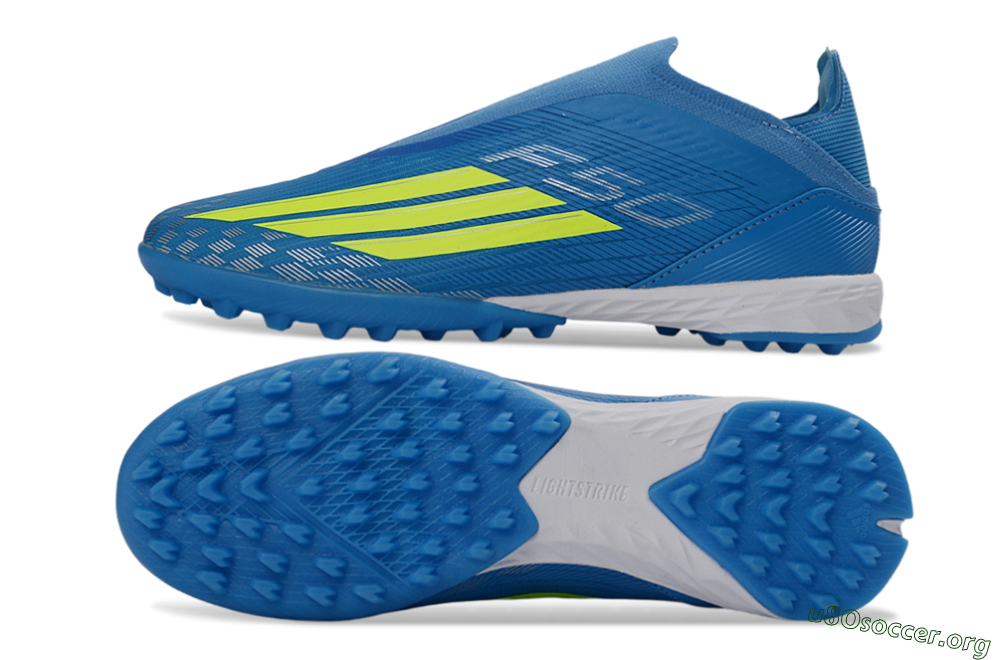 Adidas F50 Elite Laceless TF Football Shoes - Blue/Electric Blue/Lime Green 1