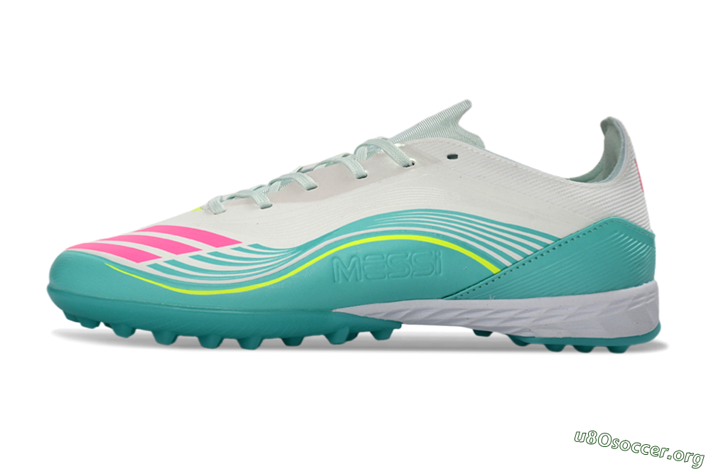 Adidas F50 Pro TF Football Shoes - Aqua/Neon Pink/Sunshine Yellow 3