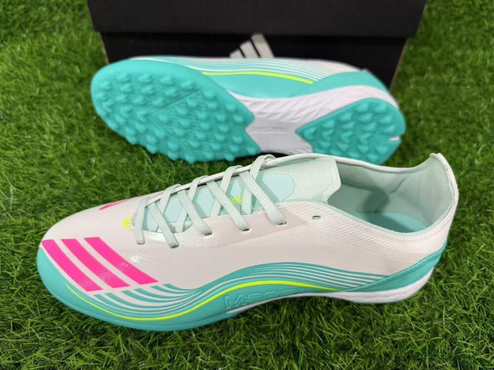Adidas F50 Pro TF Football Shoes - Aqua/Neon Pink/Sunshine Yellow
