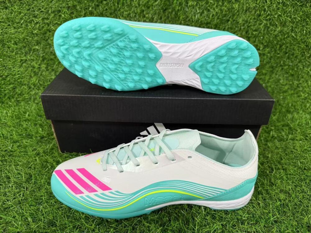 Adidas F50 Pro TF Football Shoes - Aqua/Neon Pink/Sunshine Yellow