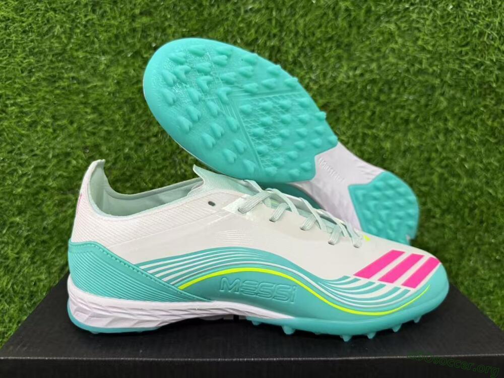 Adidas F50 Pro TF Football Shoes - Aqua/Neon Pink/Sunshine Yellow