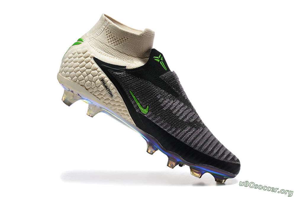 Nike Phantom 6 Elite High FG Football Boots - Black/Lime Green/Beige 7