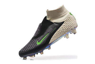 Nike Phantom 6 Elite High FG Football Boots - Black/Lime Green/Beige