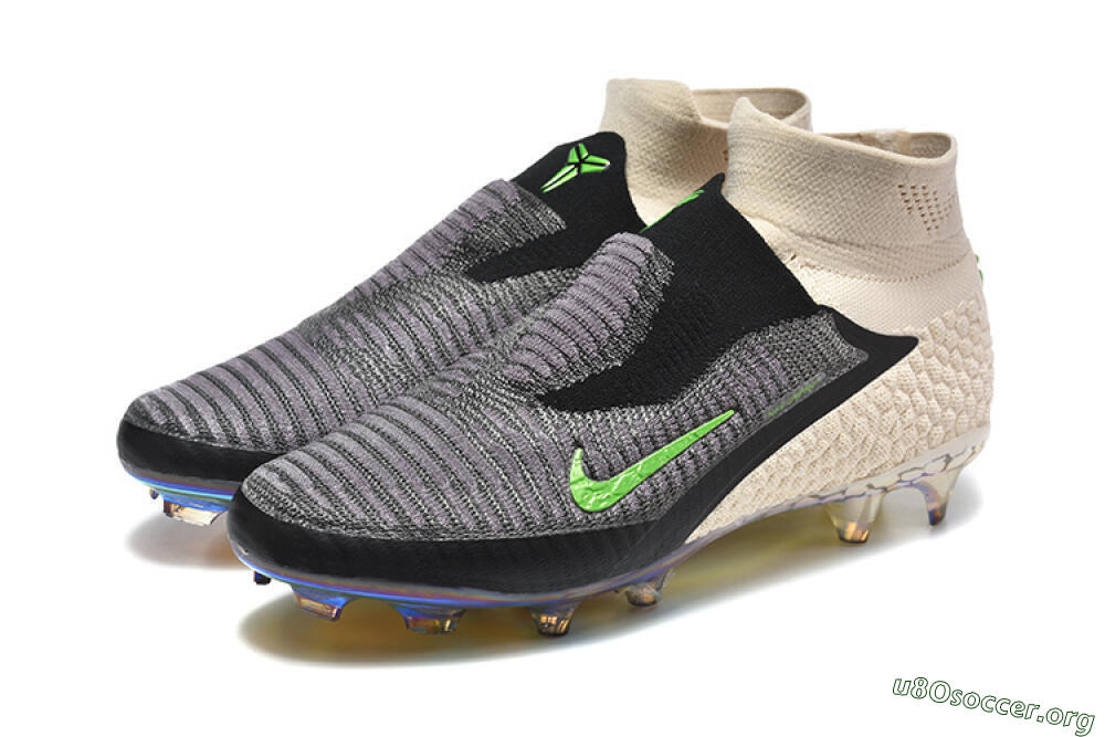 Nike Phantom 6 Elite High FG Football Boots - Black/Lime Green/Beige 5