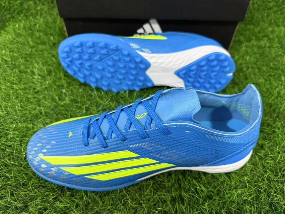 Adidas F50 Pro TF Football Shoes - Blue/Neon Green/Light Blue