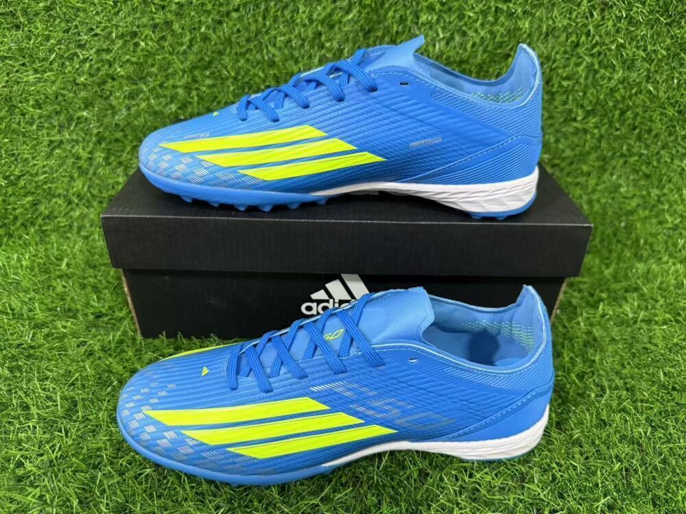 Adidas F50 Pro TF Football Shoes - Blue/Neon Green/Light Blue