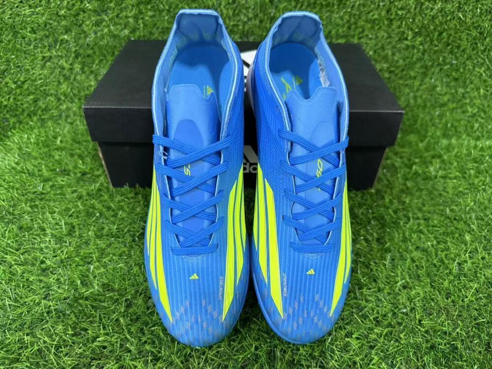 Adidas F50 Pro TF Football Shoes - Blue/Neon Green/Light Blue