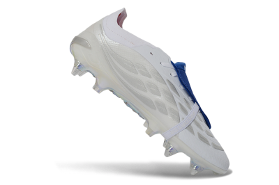 Adidas Predator 26 Elite Fold-Over Tongue SG Football Boots - White/Electric Blue/Iridescent