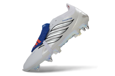 Adidas Predator 26 Elite Fold-Over Tongue SG Football Boots - White/Electric Blue/Iridescent