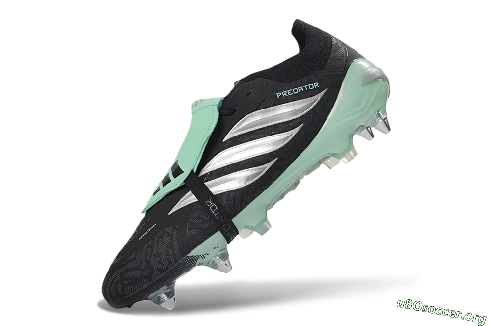 Adidas Predator 26 Elite Fold-Over Tongue SG Football Boots - Black/Mint Green/Silver 5