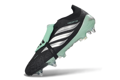 Adidas Predator 26 Elite Fold-Over Tongue SG Football Boots - Black/Mint Green/Silver