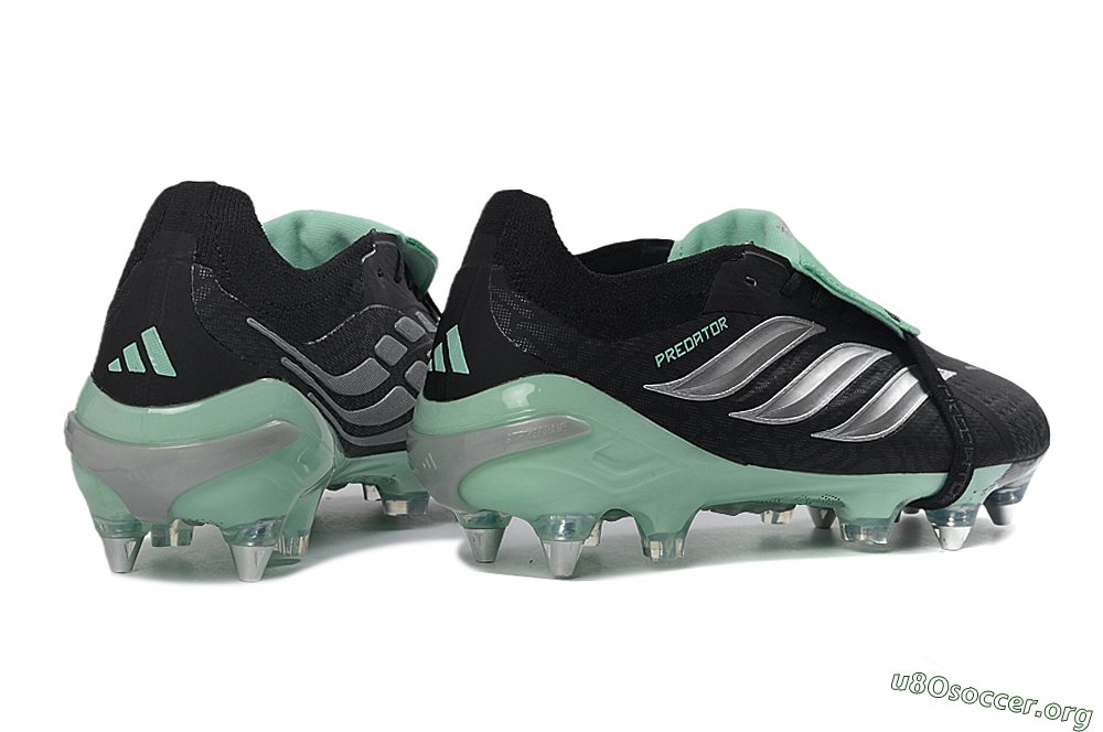 Adidas Predator 26 Elite Fold-Over Tongue SG Football Boots - Black/Mint Green/Silver 6