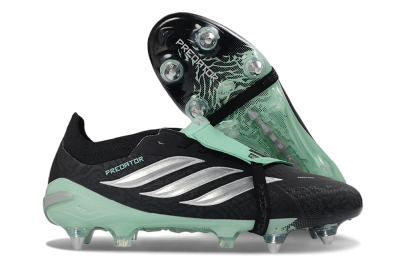 Adidas Predator 26 Elite Fold-Over Tongue SG Football Boots - Black/Mint Green/Silver