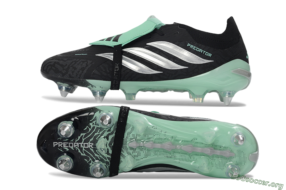 Adidas Predator 26 Elite Fold-Over Tongue SG Football Boots - Black/Mint Green/Silver 1