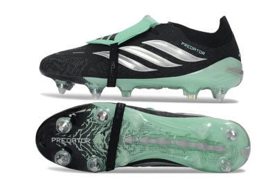 Adidas Predator 26 Elite Fold-Over Tongue SG Football Boots - Black/Mint Green/Silver