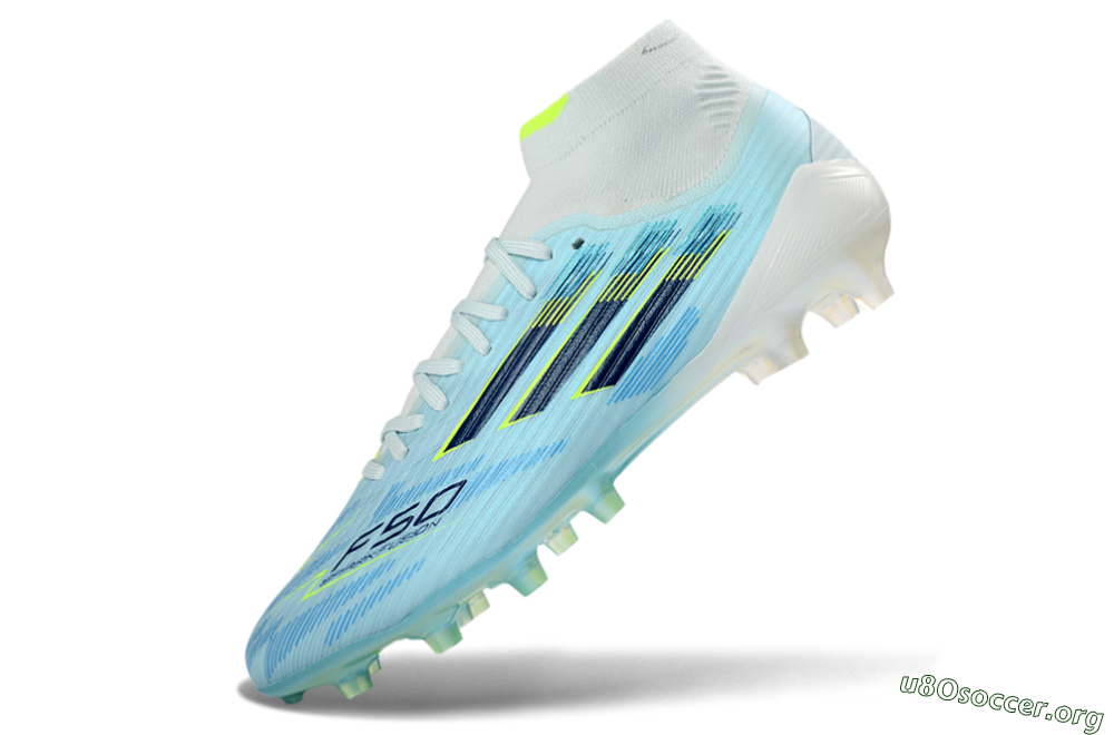 Adidas F50 Elite Mid AG Football Boots - Blue/Electric Blue/Neon Yellow 5