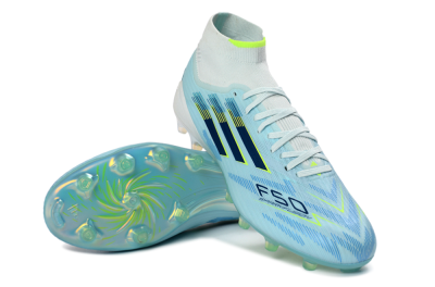 Adidas F50 Elite Mid AG Football Boots - Blue/Electric Blue/Neon Yellow
