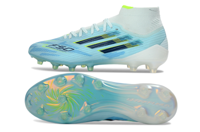 Adidas F50 Elite Mid AG Football Boots - Blue/Electric Blue/Neon Yellow