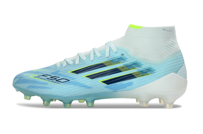 Adidas F50 Elite Mid AG Football Boots - Blue/Electric Blue/Neon Yellow