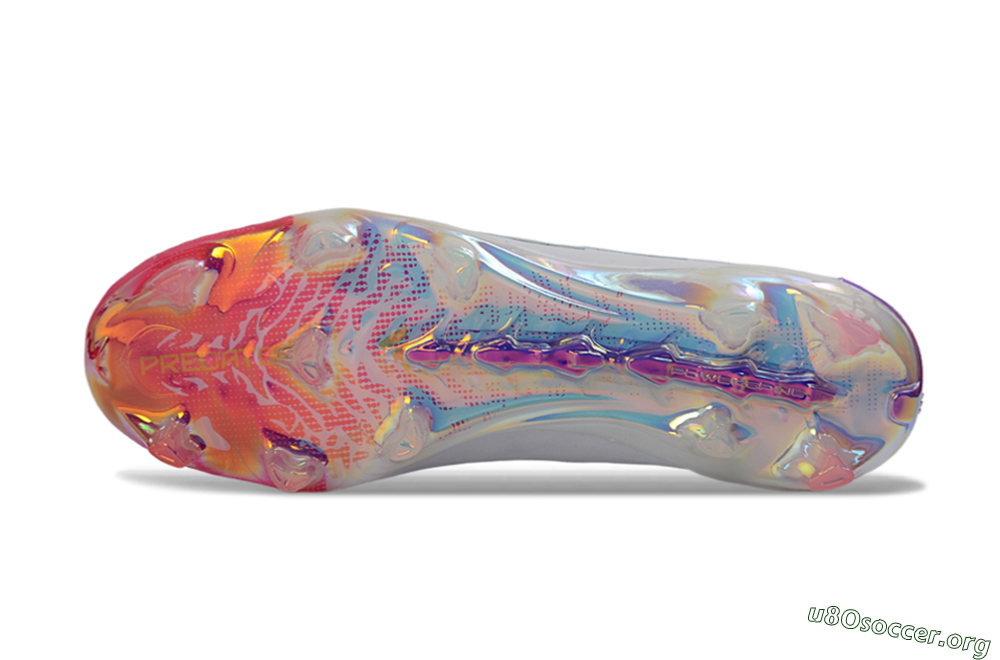 Adidas Predator 26 Elite FG Football Boots - White/Iridescent Pink/Iridescent Blue 6