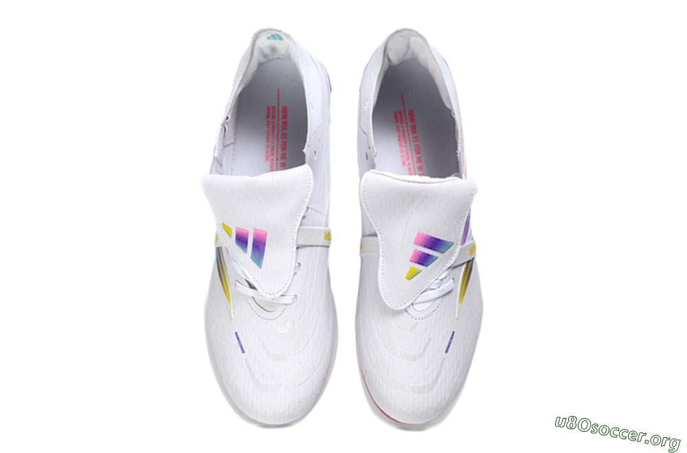 Adidas Predator 26 Elite Fold-Over Tongue FG Football Boots - White/Iridescent Fusion/Neon Bright 4