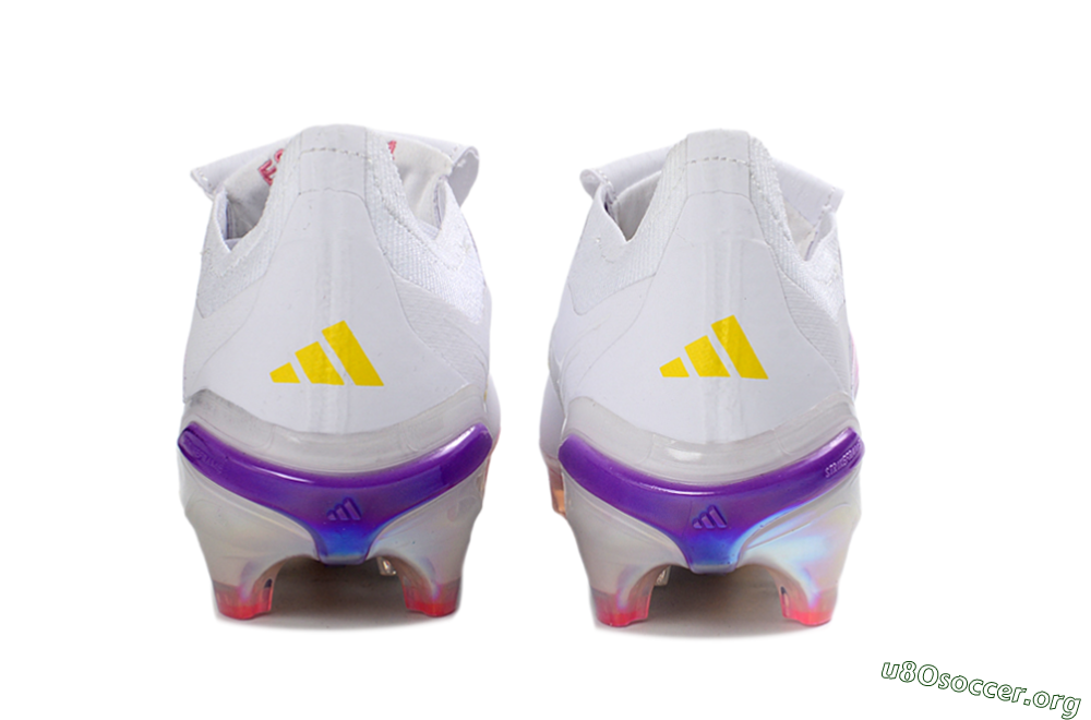 Adidas Predator 26 Elite Fold-Over Tongue FG Football Boots - White/Iridescent Fusion/Neon Bright 5