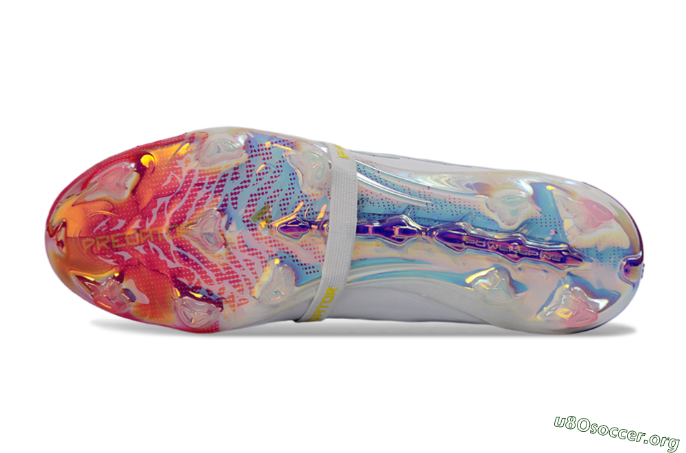 Adidas Predator 26 Elite Fold-Over Tongue FG Football Boots - White/Iridescent Fusion/Neon Bright 6