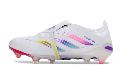 Adidas Predator 26 Elite Fold-Over Tongue FG Football Boots - White/Iridescent Fusion/Neon Bright