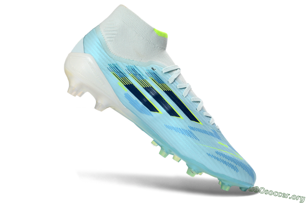 Adidas F50 Elite Mid FG Football Boots - LightBlue/ElectricYellow/DeepNavy 4