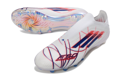 Adidas F50 Elite Laceless FG Football Boots - White/Bright Red/Deep Blue