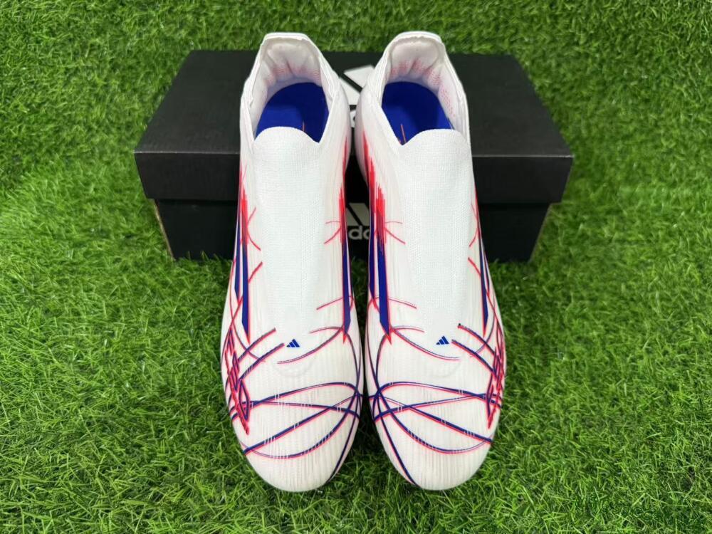 Adidas F50 Elite Laceless FG Football Boots - White/Bright Red/Deep Blue
