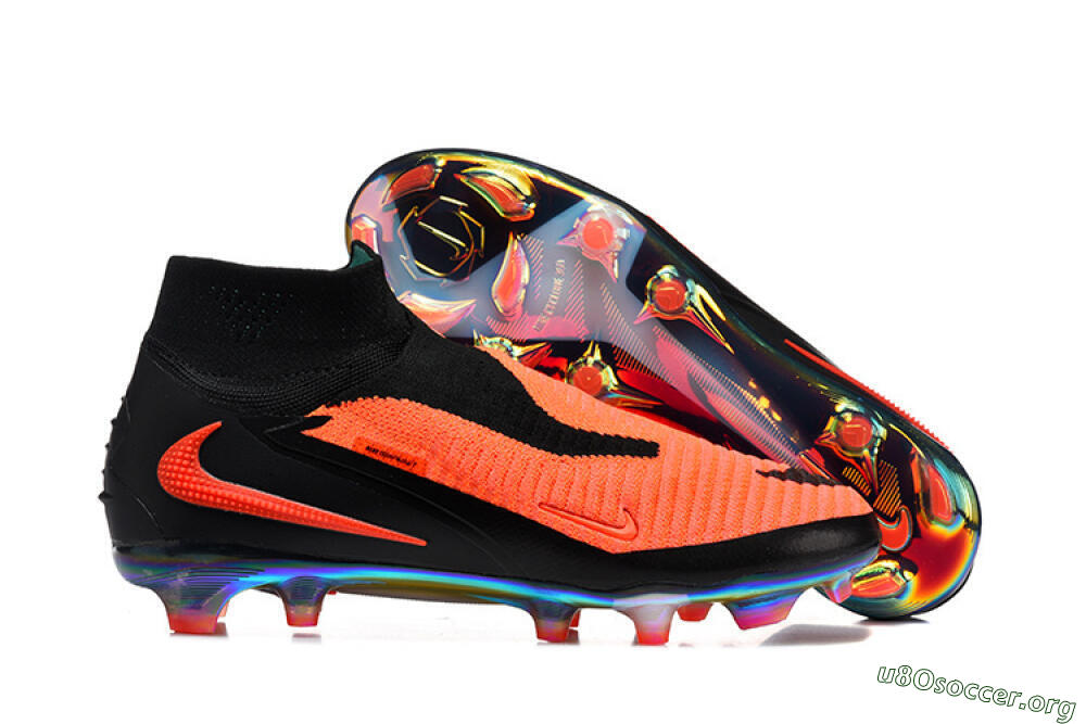 Nike Phantom 6 Elite High FG Football Boots - Orange/Neon Blaze/Rainbow Fade 2