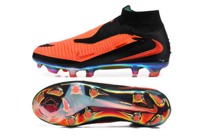 Nike Phantom 6 Elite High FG Football Boots - Orange/Neon Blaze/Rainbow Fade