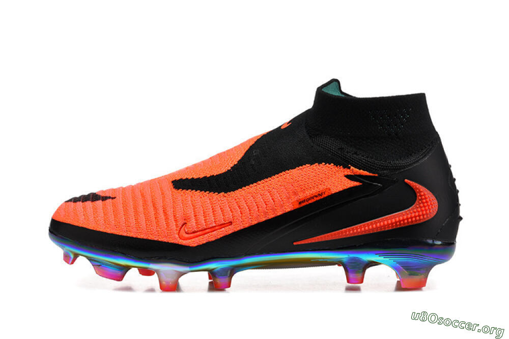 Nike Phantom 6 Elite High FG Football Boots - Orange/Neon Blaze/Rainbow Fade 3
