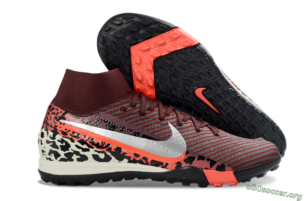 Nike Air Zoom Mercurial Superfly 10 Elite TF Football Shoes - Maroon/Coral Blaze/Deep Black 2