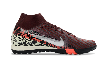 Nike Air Zoom Mercurial Superfly 10 Elite TF Football Shoes - Maroon/Coral Blaze/Deep Black