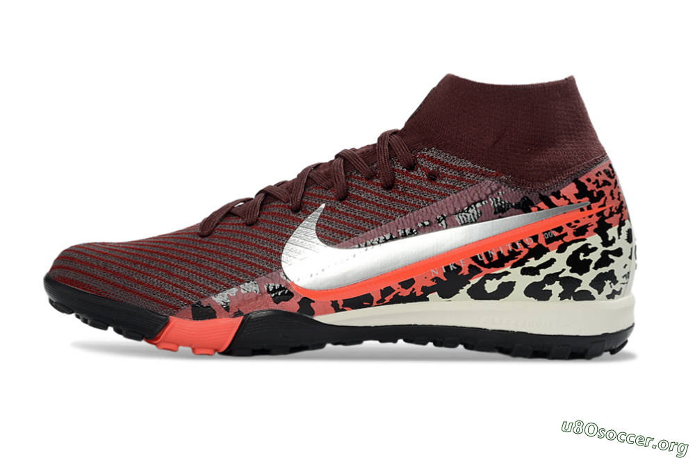 Nike Air Zoom Mercurial Superfly 10 Elite TF Football Shoes - Maroon/Coral Blaze/Deep Black 3