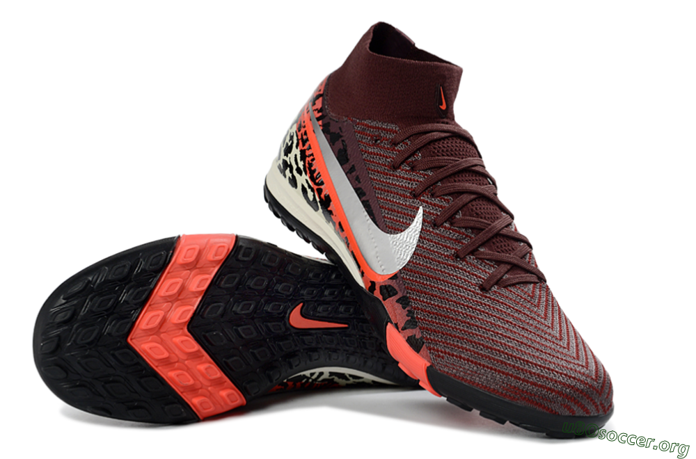 Nike Air Zoom Mercurial Superfly 10 Elite TF Football Shoes - Maroon/Coral Blaze/Deep Black 1