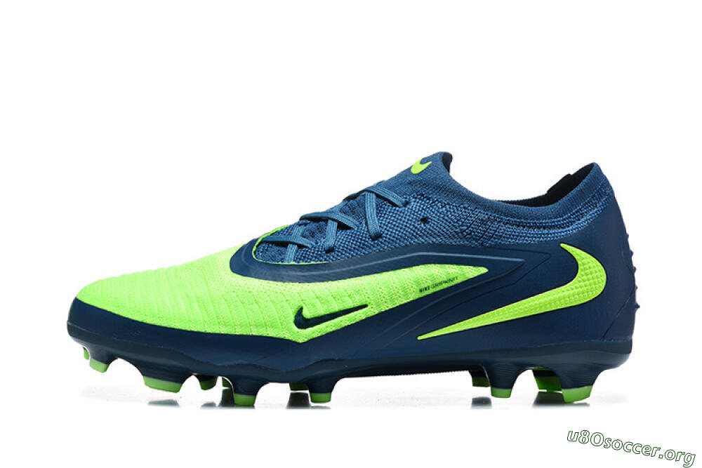 Nike Phantom 6 Elite Low FG Football Boots - Green/Electric Lime/Dark Blue 3