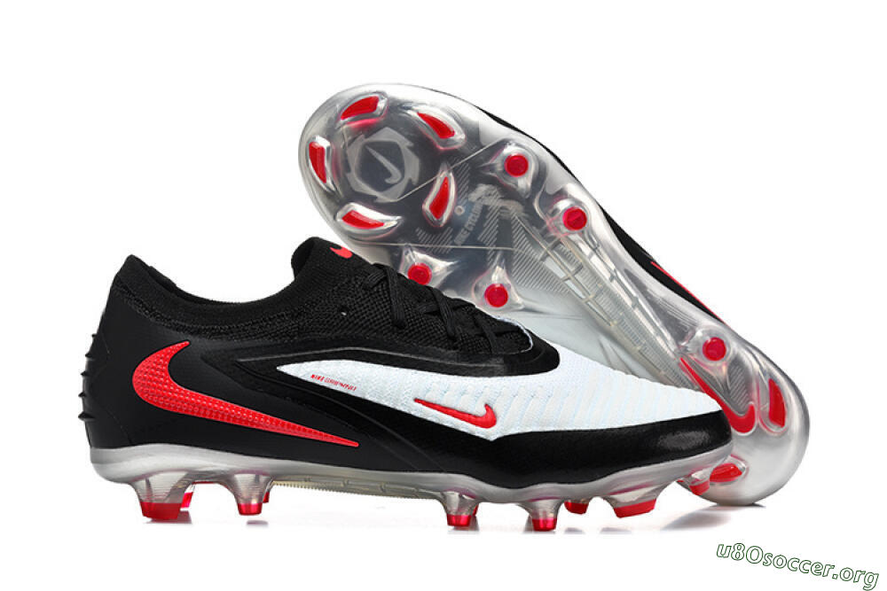 Nike Phantom 6 Elite Low FG Football Boots - White/Red Blaze/Black Night 2