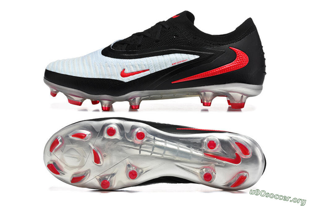Nike Phantom 6 Elite Low FG Football Boots - White/Red Blaze/Black Night 1