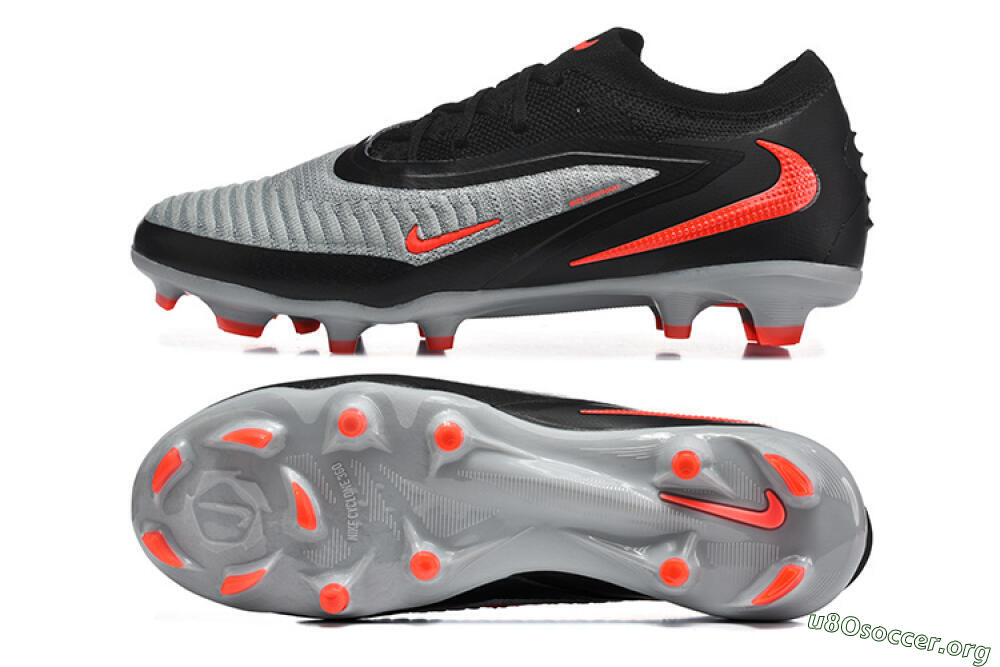 Nike Phantom 6 Elite Low FG Football Boots - Gray/Electric Orange/Black 1