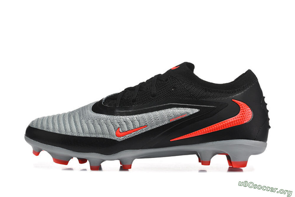Nike Phantom 6 Elite Low FG Football Boots - Gray/Electric Orange/Black 3